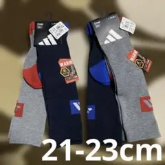 ①【４足】21-23cmアディダスadidasロングソックス靴下つま先かかと補強