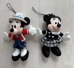 ディズニーランド　ミニーマウス　ぬいぐるみストラップ　2点セット