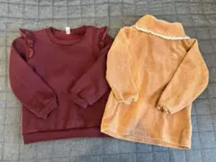 女の子 95 トップス 裏起毛 冬 長袖 セーター トレーナー タートルネック