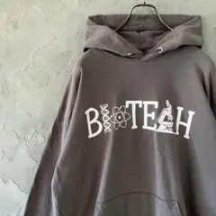 Hanes パーカー　プルオーバー　ビッグプリント　グレー　古着　XL IW14