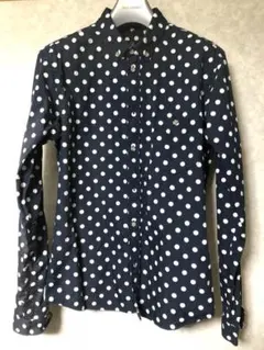 ユナイテッドアローズ シャツ ドット大柄 ネイビー M