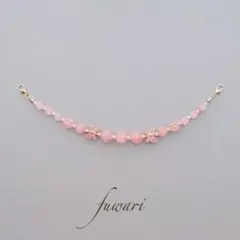 《和風レトロ》ピンク×蝶々の羽織紐 着物　羽織　絽　紗　マグネット　フック　春