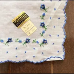 未使用　WAKO 花柄　刺繍ハンカチ　銀座和光　SWITZERLAND ワコウ