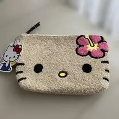 サンリオ ハローキティ日焼けキティ ボア素材 ポーチ