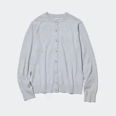 ユニクロ　UVカットクルーネックカーディガン グレー