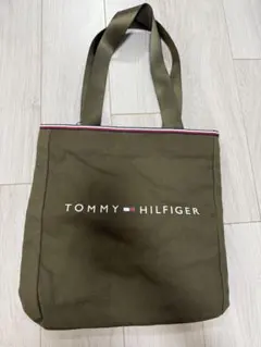 TOMMY HILFIGER オリーブグリーン トートバッグ