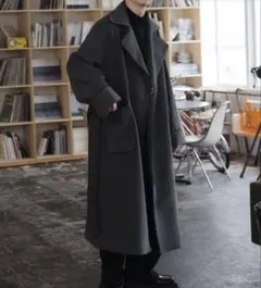 （美品）パイピングダブルチェスターコート