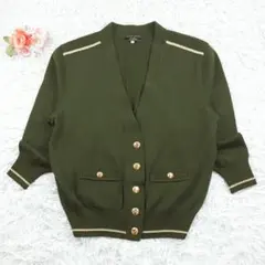 美品◎Leilian レリアン カーディガン 緑 金ボタン 90s ヴィンテージのサムネイル
