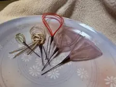 ヘアピン 5本セット 赤 クリーム 緑 ピンク