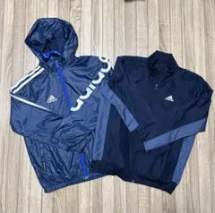 バラ売りOK‼︎adidas ウインドブレーカー　ネイビー2点セット