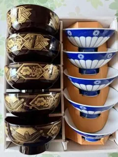 和食器セット 漆器風椀 磁器風小鉢 10点セット - メルカリ