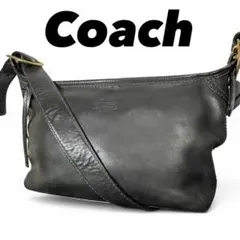 COACH コーチ レザー ショルダーバッグ ブラック オールドコーチ 本革のサムネイル