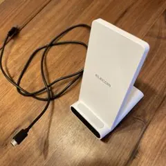 ジャンク品　エレコム卓上スタンドワイヤレス充電器W-QS05WH ホワイト白