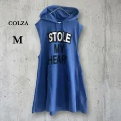 COLZA コルザ チュニック プリント ノースリーブ M フード カジュアル
