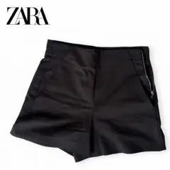 美品 ZARA WOMAN ショートパンツ 黒 サイドジップ 韓国風 ミニ丈