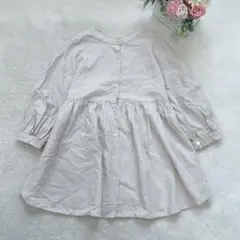 グローバルワーク 七分袖シャツ レディース トップス ノーカラー フレア 可愛い