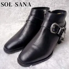 【未使用級✨】 SOL SANA ウエスタン ベルト バックル 黒　本革　Y2K