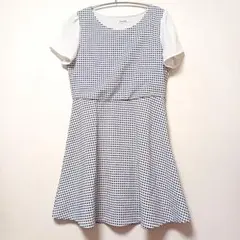 レイカズン　袖シフォンフレアワンピース