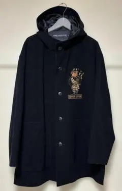 HARDY AMIES ウールコート・ブラック・サイズL