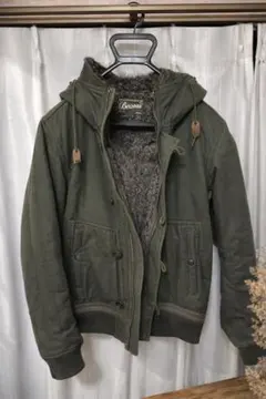 オリーブグリーン ミリタリージャケット フード付き