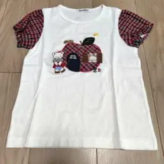美品・ファミリア　リアちゃん　りんご　チェック　Tシャツ 120