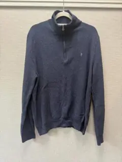 POLO RALPH LAUREN ネイビー ジップアップ セーター XL