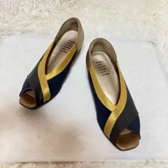 フィットフィット fitfit ストレッチバイアスラップ　オープントゥ パンプス