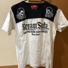 CREAM SODA Tシャツ ホワイト×ブラック スカル