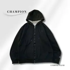 Champion ワンポイント ジップパーカー XL 黒 チャンピオン