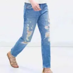 ZARA ダメージデニム クラッシュデニム