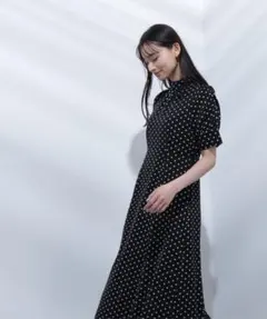 【美品】ナチュラルビューティーベーシック＊バックシャンドットワンピースのサムネイル