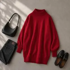 ★美品◆シップス◆ ニット ハイネック パフスリーブ プルオーバーのサムネイル