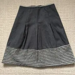 千鳥格子柄 Aラインスカート ひざ丈