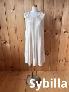 シビラ/ワンピース/ニットワンピース/ニット/ホワイト/ノースリーブ/M/日本製