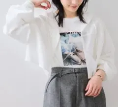 VIS フード付きクロップドシアーシャツ　ヴィスのサムネイル