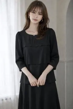 ブラック フォーマルワンピース　M 卒業式　入学式　謝恩会等　M