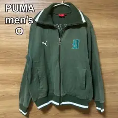 PUMA プーマ　トラックジャケット　フルジップ　スポーツ　刺繍ロゴグリーン　O