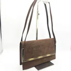 美品 フェラガモ スエード ショルダーバッグ ブラウン Ferragamo