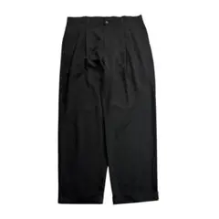 クロフトアンドバロウズ スラックス メンズ 黒 2タック ワイドパンツ USA