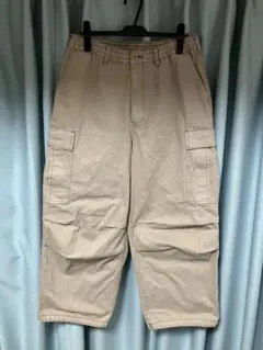 デニムスーパーワイドカーゴパンツ L ベージュ