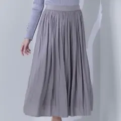 NATURAL BEAUTY BASIC 割繊ギャザースカート PS チャコール