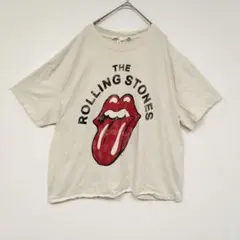 H&M ロゴプリントのホワイト半袖Tシャツ　XL