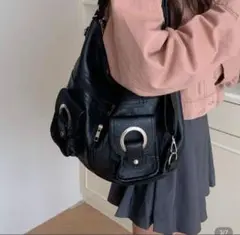 SHEIN レザートートショルダーバック