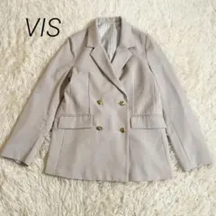 美品✨【美easy】VISコンフォート金ボタンジャケット　洗濯可　UVケア　白S
