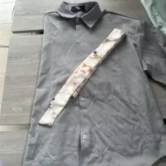 FVLMEN グレー 半袖シャツ Mサイズ　総柄