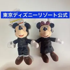 【新品、タグ付き】デニム　ウエスタンランド　ミニー　ミッキー　ぬいぐるみバッジ
