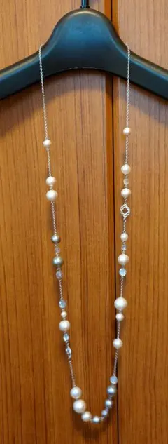 コットンパール　ロングネックレス