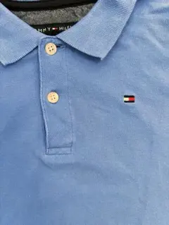 Tommy Hilfiger ライトブルーポロシャツ L 古着