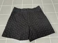 ブラック レース調 ショートパンツ