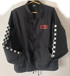 【美品】VANS コーチジャケット　チェック　ブラック